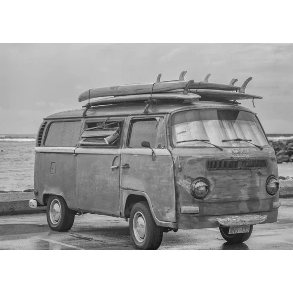 Kna Prints - 1 Pcs Poster Surf Van Poster Art Print Vintage Vehicle Decor Gift #14166, UNFRAMED-8x12