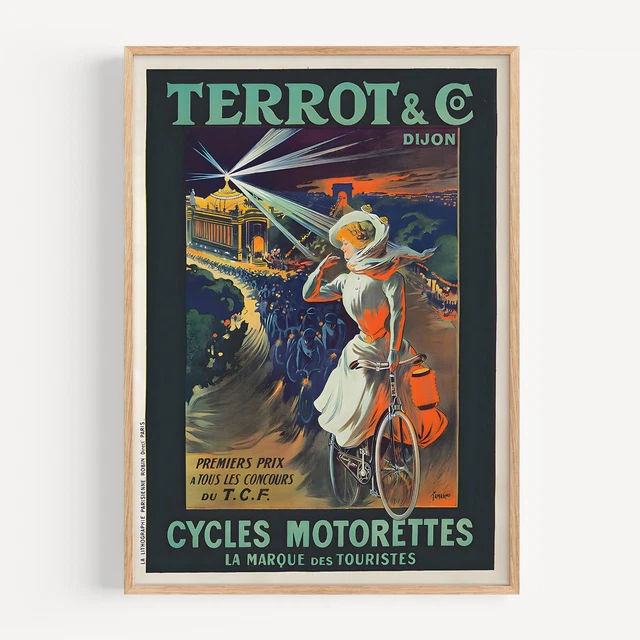 Affiche Publicitaire Vintage Terrot Cycles - Impression D'art Rétro - Format 40x30 Cm