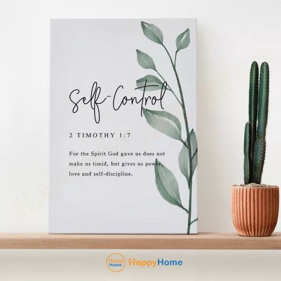 Kna Prints - 2 Timothy 1:7 Self-Control Wall Art Bible Verse Scripture Christian Decor - Kir 613, UNFRAMED-8x12