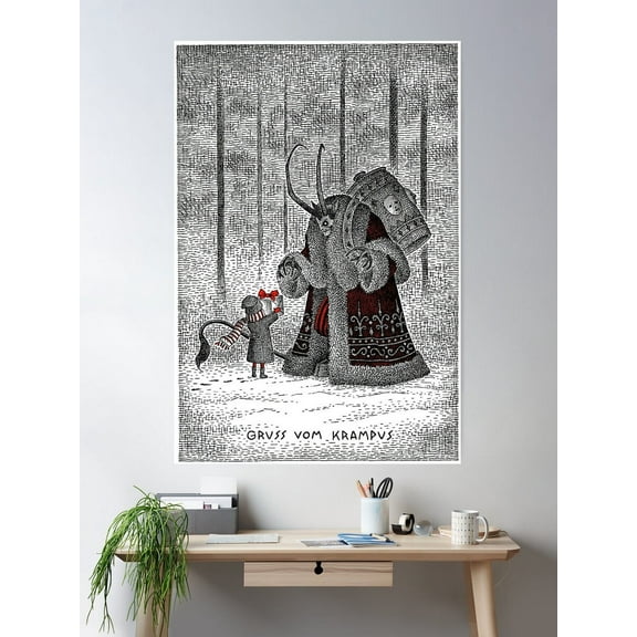 Kna Prints - A Gift For Krampus Poster, UNFRAMED-8x12