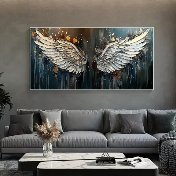 Kna Prints - Abstract Angel Wings Wall Art Painting Posters And Prints For Home Decor, Living Room, Bedroom, Office, UNFRAMED-16x24