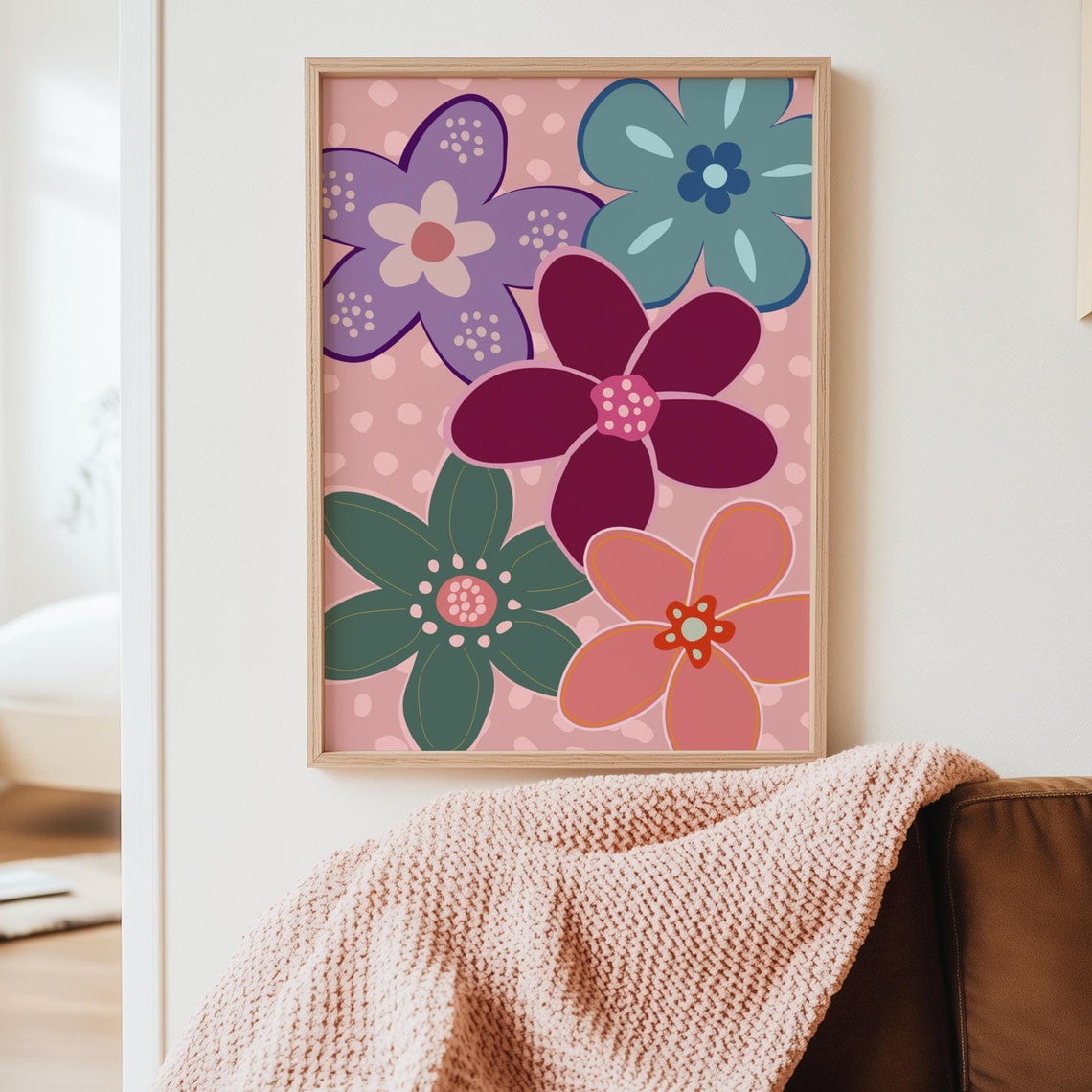 Kna Prints - Abstract Flowers Print, Colorful Floral Poster, Feminine ...