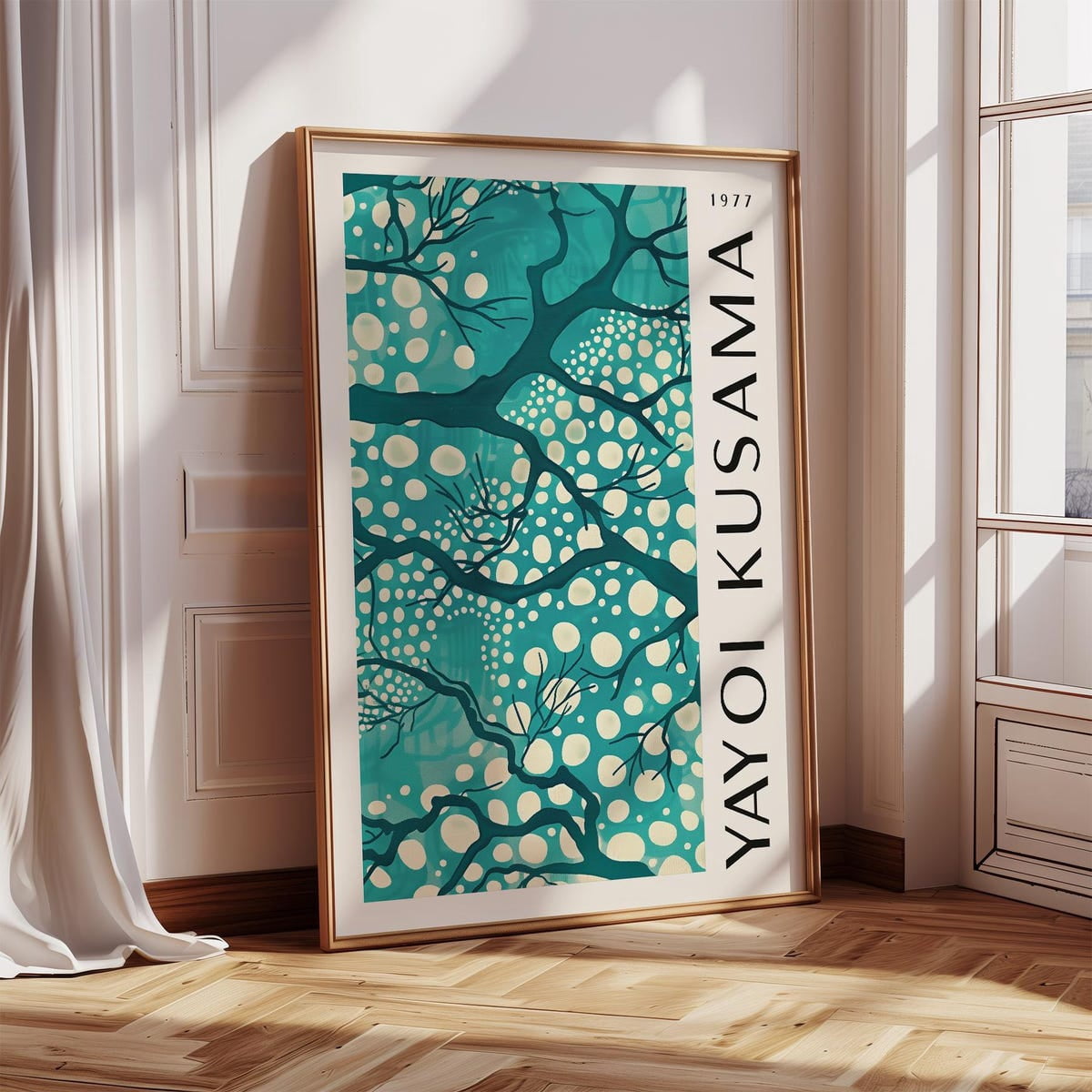 kna-prints-abstract-green-wall-art-yayoi-kusama-poster-1977