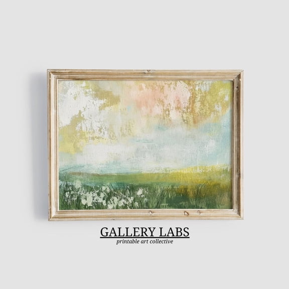 Kna Prints - Abstract Spring Wildflower Painting Soft Green Wall Art Spring Decor Countryside Print Modern Farmhouse Artwork Wall Art Decor For Home Office UNFRAMED-8x12