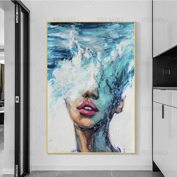 Kna Prints - Abstract Woman Painting Art Graffiti Posters And Prints Portrait Pictures For Home Decor, Living Room, Bedroom, Office, UNFRAMED-12x18