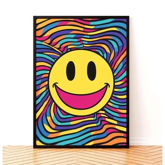 Kna Prints - Acid House 90'S Rave Inspired Poster | Ecstasy | Mushrooms | 90'S Rave Flyers For Home Decor, Living Room, Bedroom, Office, UNFRAMED-24x36