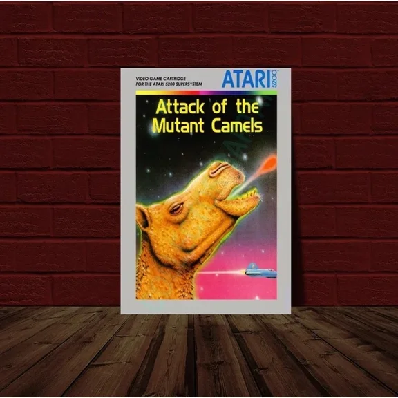 Kna Prints - Attack Of The Mutant Camels - Atari 5200 Video Game Cover Reprint Poster For Home Decor, Living Room, Bedroom, Office, UNFRAMED-8x12