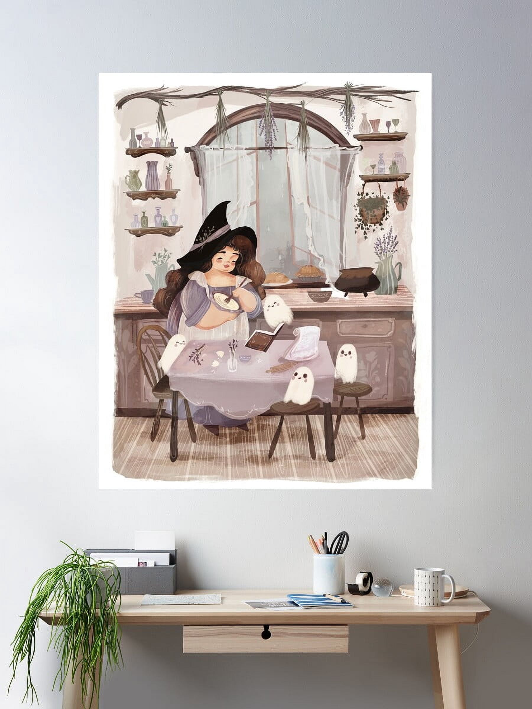 Kna Prints - Baking Witch Illustration Poster , UNFRAMED-8x12 - Walmart.com