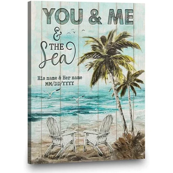 Kna Prints - Beach Ecorr The Ocean Wedding L Art You And Me And The Sea Per For Home Decor, Living Room, Bedroom, Office, UNFRAMED-8x12