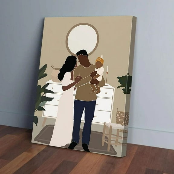 Kna Prints - Black Family, Wall Art Print For Home Decor, Living Room, Bedroom, Office, UNFRAMED-12x18