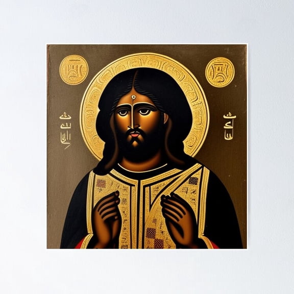 Kna Prints - Black Jesus Christ Poster Wall Art Print For Home Decor, Living Room, Bedroom, Office, UNFRAMED-8x12