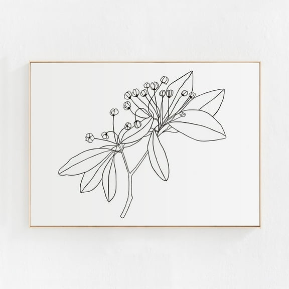Kna Prints - Black And White Flower Art Print , Floral Digital Print, Flower Illustration Art, Flower Print Minimalist Home Decor Print, UNFRAMED-24x36