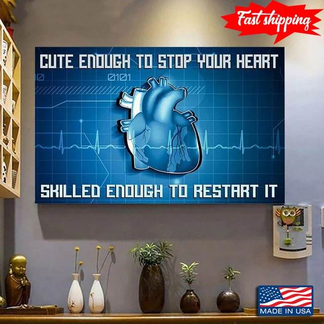 Funny Male Nurse Mug – “Handsome Enough To Stop Your Heart, Skilled Enough To Restart It”, 11 Oz Ceramic