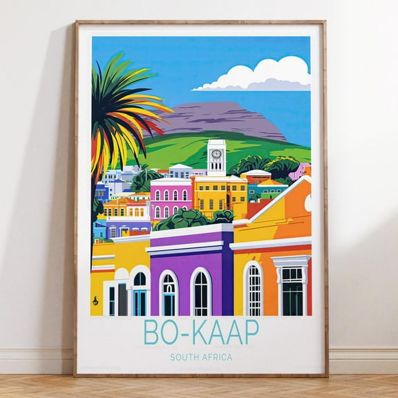 Kna Prints - Bo-Kaap South Africa Poster, South African Wall Art Print, Bo-Kaap Travel Print, Personalised Gifts, Birthday Gifts, Decor For Living Room Bedroom, UNFRAMED-8x12