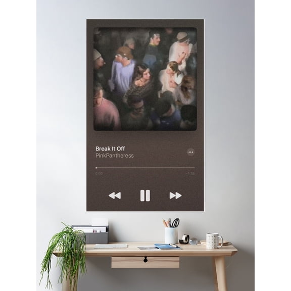 Kna Prints - Break It Off Spotify Cover Poster Wall Art, Modern Wall Decor For Living Room Bedroom, UNFRAMED-24x36