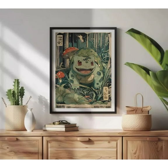Kna Prints - Bulbasaur - Japanese Style Pokemon Art Print - Kir 8321, UNFRAMED-8x12