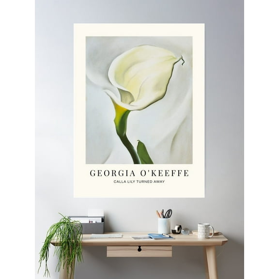 Kna Prints - Calla Lily Turned Away By Georgia O'Keeffe Poster Wall Art, Modern Wall Decor For Living Room Bedroom, UNFRAMED-8x12