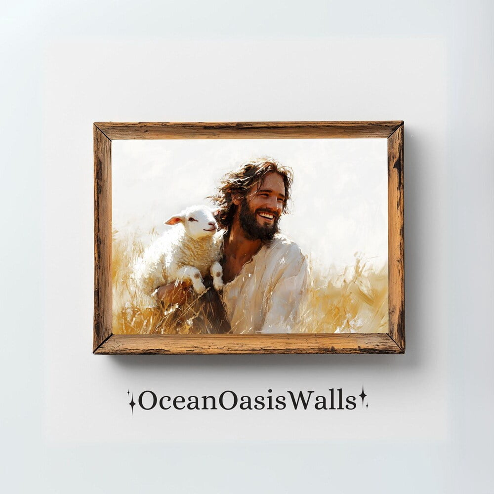 Kna Prints Carry You Home Jesus And Lamb Painting Parable Of The