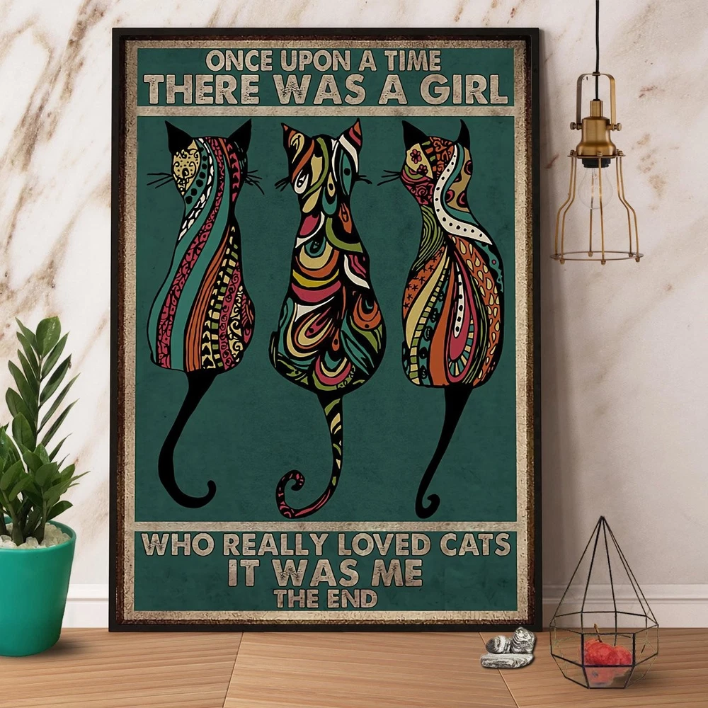 Targa in metallo retrò con scritta Once Upon A Time Who Really Loved, decorazione da parete per casa, cucina, bar, fattoria, ristorante, caffetteria, club, grotta, 30 x 43 cm