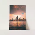 thumbnail image 1 of Kna Prints - Chicago Downtown Skyline Sunset City Wall Art Poster Print - Kir 8158, UNFRAMED-8x12, 1 of 2