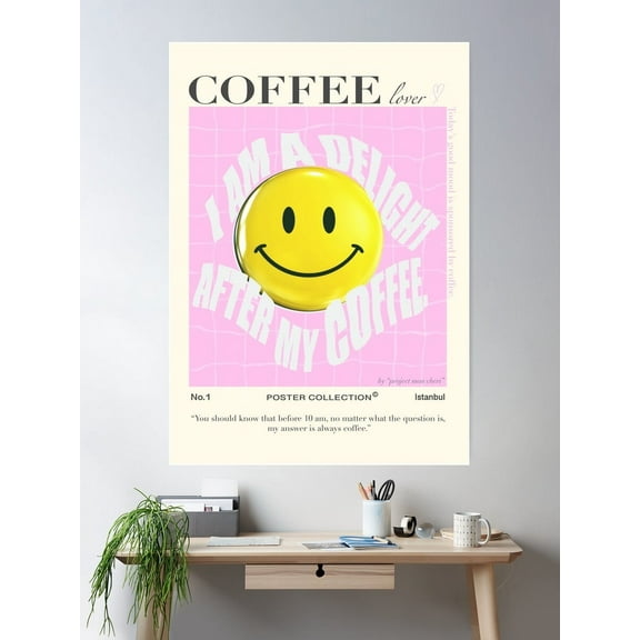 Kna Prints - Coffee Retro Poster, Coffee Lover, Breakfast Print, Fun Kitchen Decor Poster, Fun Coffee Wall Art Poster, UNFRAMED-8x12
