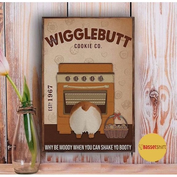 Kna Prints - Corgi Wigglebutt Cookie Poster Home Decor, Vintage Art Print, Haging Poster, Cute Birthday Gift, Wall Art - Kir 2299, UNFRAMED-8x12