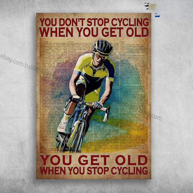 Targa Vintage EYSL 'Don't Stop Cycling' 30,5x20,3 Cm - Cartello In Latta Per Decorazione Parete, Musica E Bike - 2