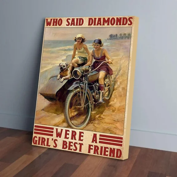 Kna Prints - Diamonds A Girl'S Best Friend, Wall Art Print For Home Decor, Living Room, Bedroom, Office, UNFRAMED-12x18