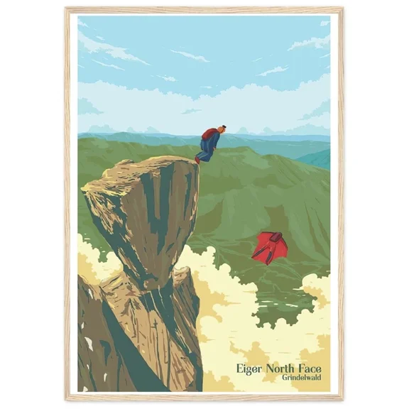 Kna Prints - Eiger North Face Poster Grindelwald Print Mnch Jungfrau Switzerland Mountain Roc For Home Decor, Living Room, Bedroom, Office, UNFRAMED-8x12