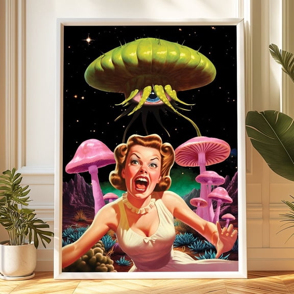 Kna Prints - Escape The Alien Poster Home Decor, Vintage Poster Print, Haging Poster, Cute Birthday Gift, Wall Art Unframed Poster, UNFRAMED-12x18