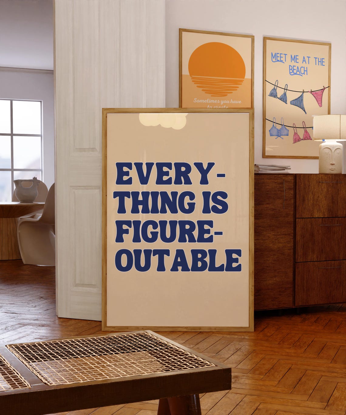 Targa Motivazionale Per Scrivania – Everything Is Figureoutable – Acrilico Trasparente E Base In Legno, 11,9 Cm, Regalo Per Colleghi