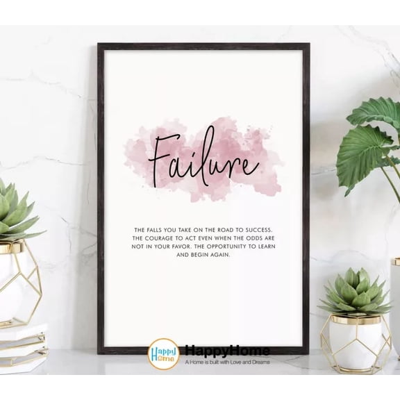Kna Prints - Failure Definition Poster Motivational Inspirational Wall Art Print Office Decor - Kir 233, UNFRAMED-12x18
