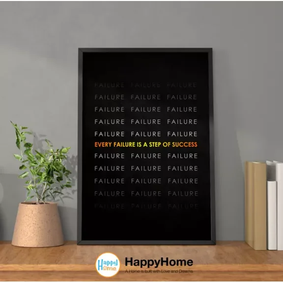 Kna Prints - Failure Is A Step Of Success Wall Art Motivational Quotes Inspirational Wall Art - Kir 525, UNFRAMED-18x24