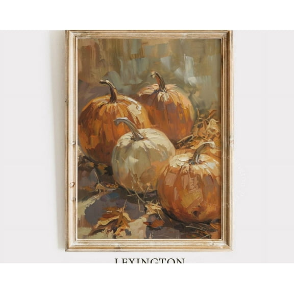Kna Prints - Fall Pumpkin Wall Art, Fall Decor Vintage Fall Print Rustic Pumpkin Decor, Print Autumn Print Moody Digital Prints 742 For Home Decor, Living Room, Bedroom, Office, UNFRAMED-12x18