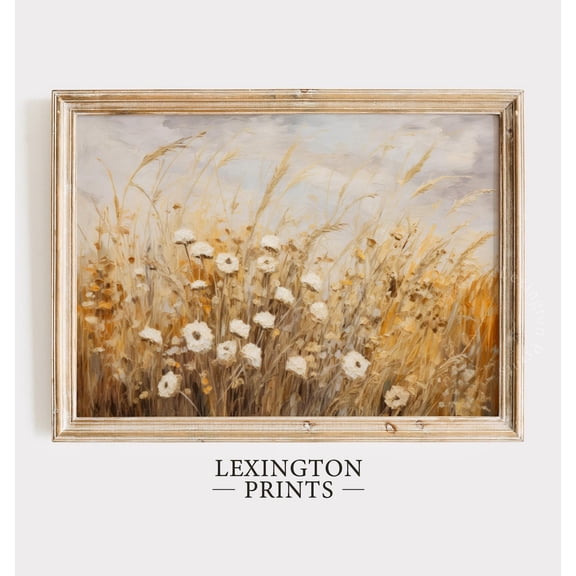 Kna Prints - Fall Wildflower Field Floral Print, Fall Decor Vintage Fall Print Rustic Home Decor, Autumn Print Spring Wall Art Floral Art 736, UNFRAMED-12x18