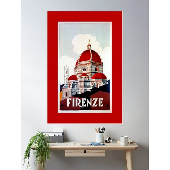 Kna Prints - Florence Firenze 1920S Italian Travel Ad, Duomo Poster, UNFRAMED-8x12