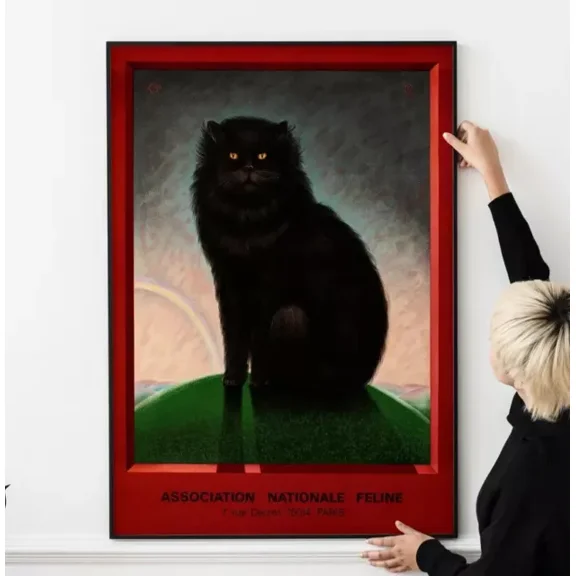 Kna Prints - French Advertising Association Nationale Feline Paris Cat Poster Vintage French For Home Decor, Living Room, Bedroom, Office, UNFRAMED-8x12