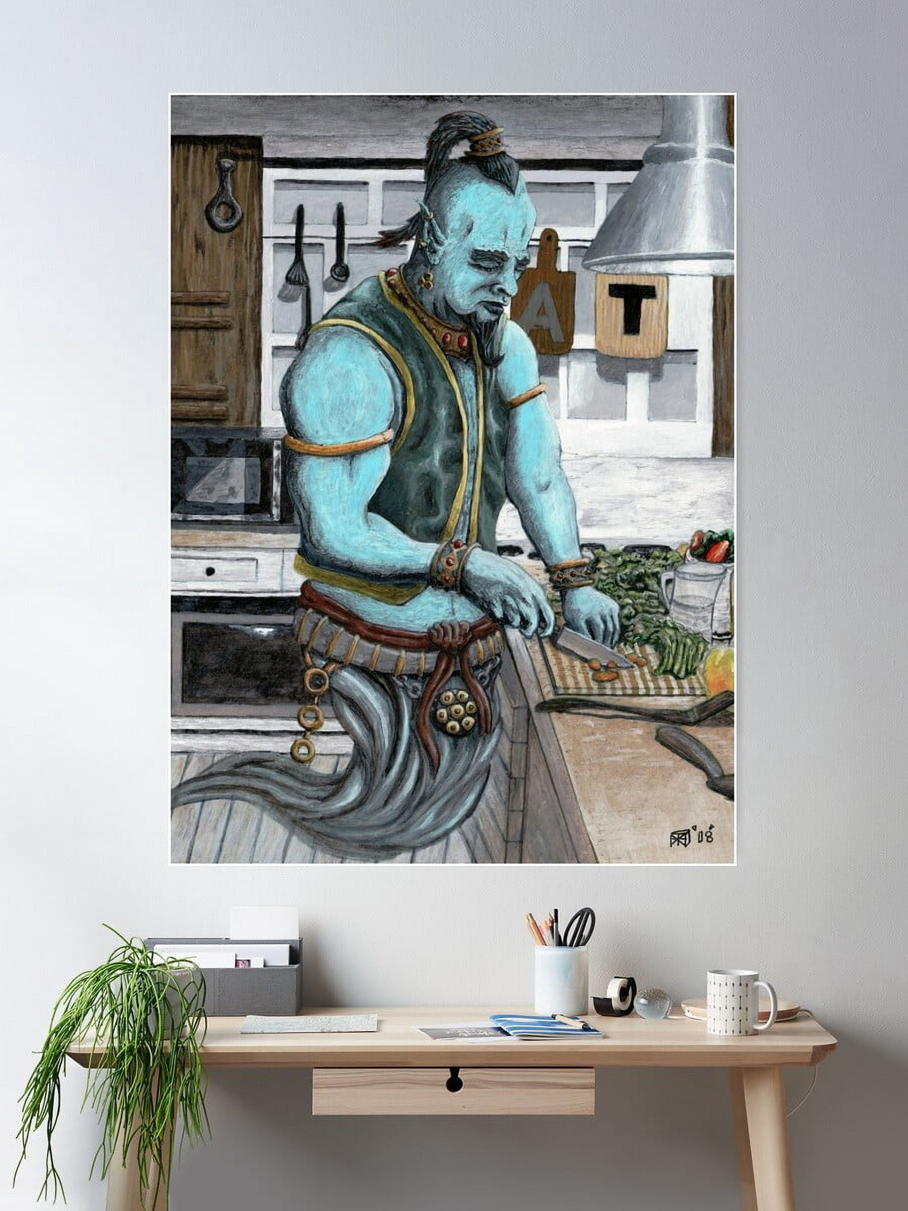 Kna Prints - Genie Cooking Kitchen Magic Fantasy Art Image For Home ...