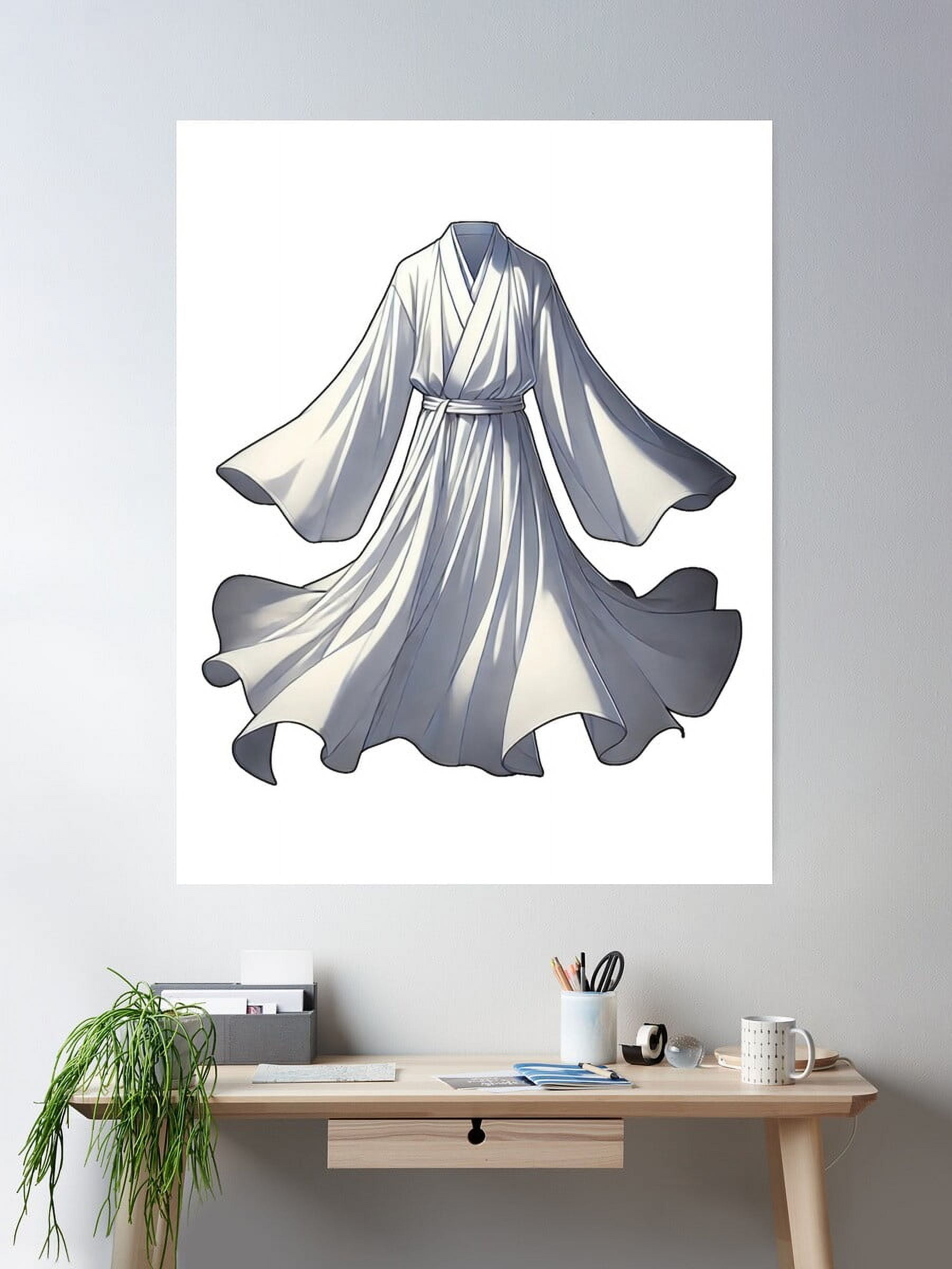 Kna Prints - Ghostly White Fantasy Robe Haunted Spirits Anime Poster ...