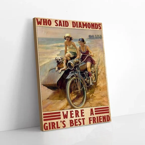 Kna Prints - Girl'S Best Friend And Dog, Wall Art Print For Home Decor, Living Room, Bedroom, Office, UNFRAMED-24x36