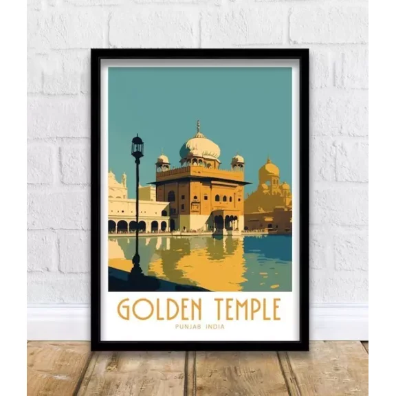 Kna Prints - Golden Temple Punjab India Travel Print Wall Art For Home Decor, Living Room, Bedroom, Office, UNFRAMED-12x18