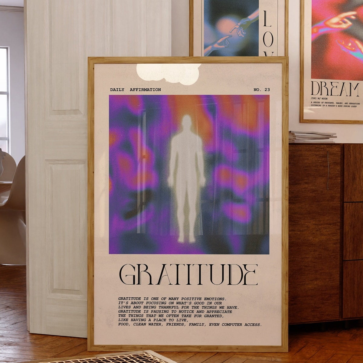 Kna Prints - Gratitude Poster, Self Affirmation, Vintage Funky Wall ...