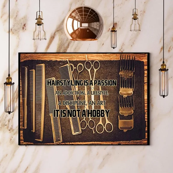 Kna Prints - Hairstyling Is A Passion Not A Hobby Hair Stylist Poster For Home Decor, Living Room, Bedroom, Office, UNFRAMED-12x18