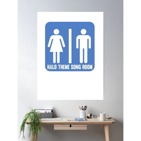 Kna Prints - Halo Theme Song Bathroom Meme Poster , UNFRAMED-16x24