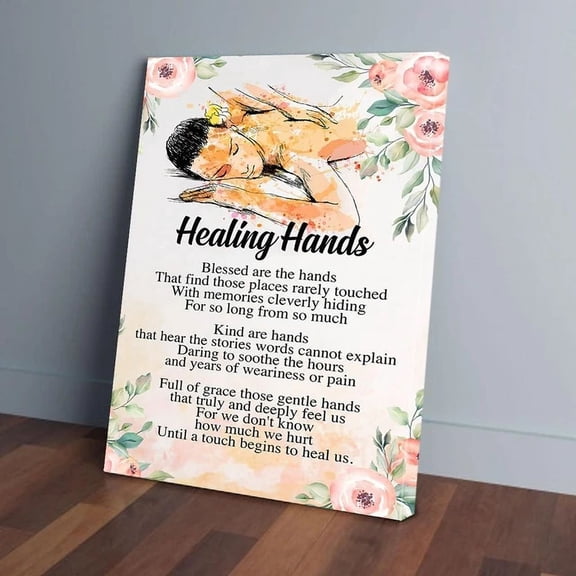 Kna Prints - Healing Hands Massage Therapist Poster, Prints Wall Art Print For Home Decor, Living Room, Bedroom, Office, UNFRAMED-12x18