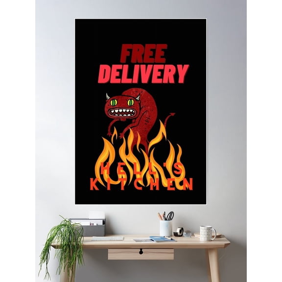 Kna Prints - Hell'S Kitchen Free Delivery Poster Wall Art, Modern Wall Decor For Living Room Bedroom, UNFRAMED-12x18