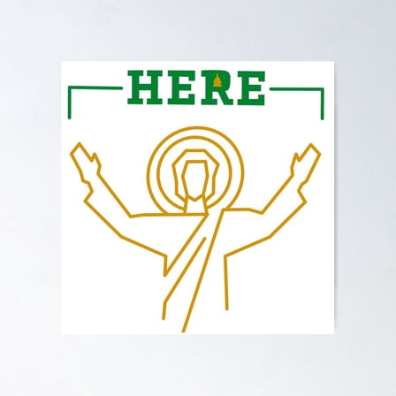 Kna Prints - Here Touchdown Jesus Poster Wall Art Print For Home Decor, Living Room, Bedroom, Office, UNFRAMED-8x12