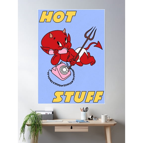 Kna Prints - Hot Stuff The Little Devil Poster Wall Art, Modern Wall Decor For Living Room Bedroom, UNFRAMED-12x18