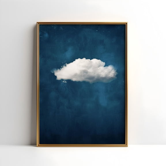 Kna Prints - Indigo Cloud Wall Art Print - Abstract Blue Sky Design, Minimalist Night Sky Decor For Modern Home Interior, Unique Housewarming Gift, UNFRAMED-12x18