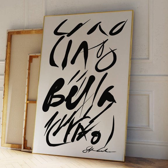 Kna Prints - Italian Script Print, Mid Century Print, Aesthetic Wall Art, Abstract Shape Wall Art, Bauhaus Print, Typography Print, Italian Quote Print Unframed Poster, UNFRAMED-8x12